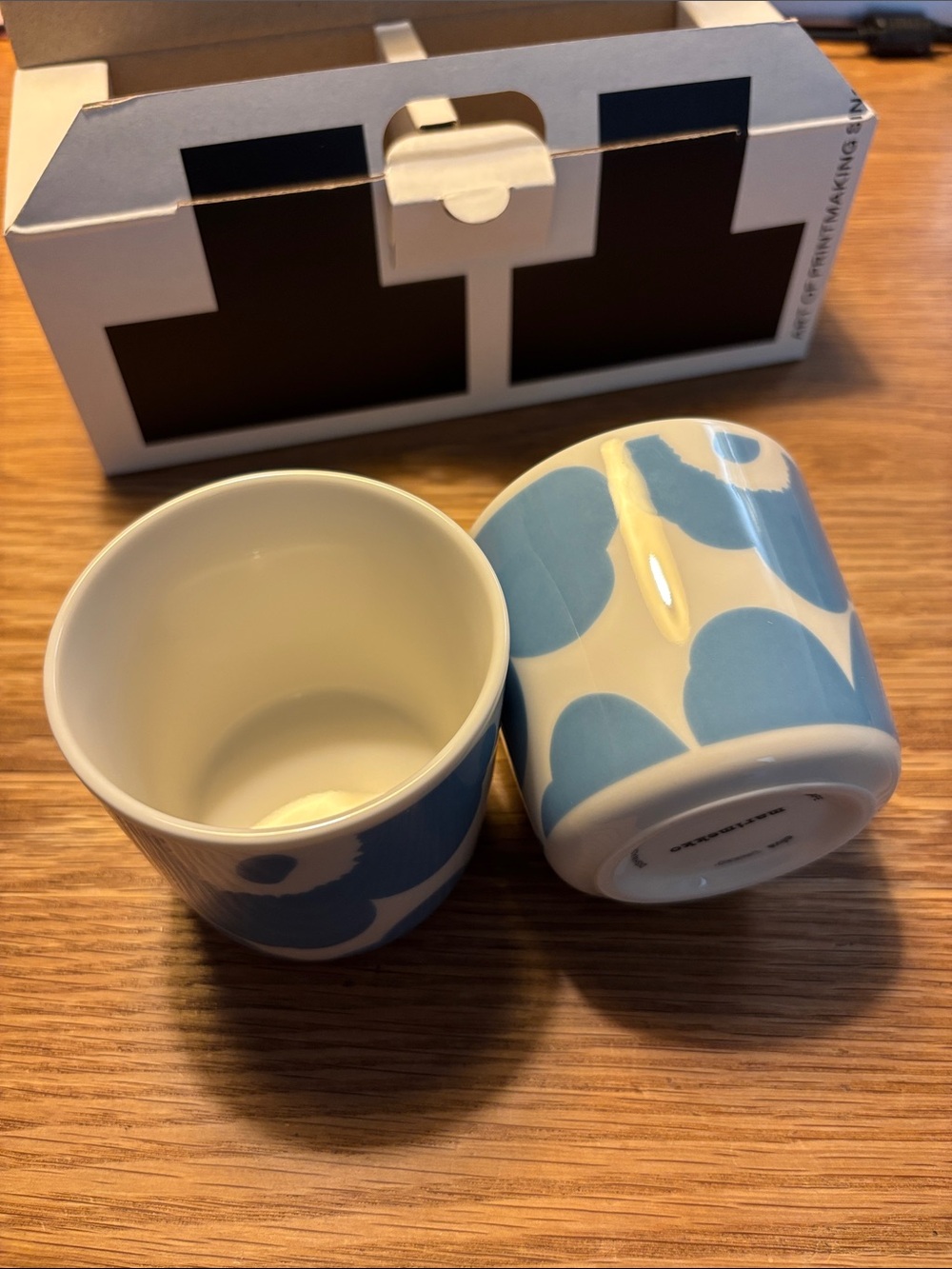 Marimekko White and Blue Ceramic Cups